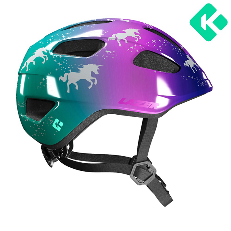 Lazer Nutz Kids Helmet KinetiCore Unicorn Sparkle pur/grn